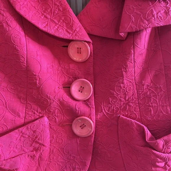 Nanette Lepore Fuchsia Short Cap Sleeve Blazer Vintage Beautiful detail Size 6 - Picture 7 of 11
